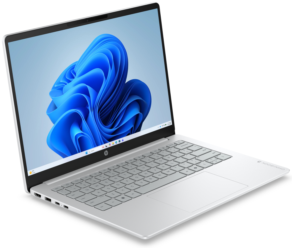 HP OmniBook 3 Laptop AI 14-ht0015nsx Intel Core Ultra 5 225U Portátil 35,6 cm (14") 2K 8 GB DDR5-SDRAM 256 GB SSD Wi-Fi 6 (802.11ax) Windows 11 Home AI PC Gris, Plata