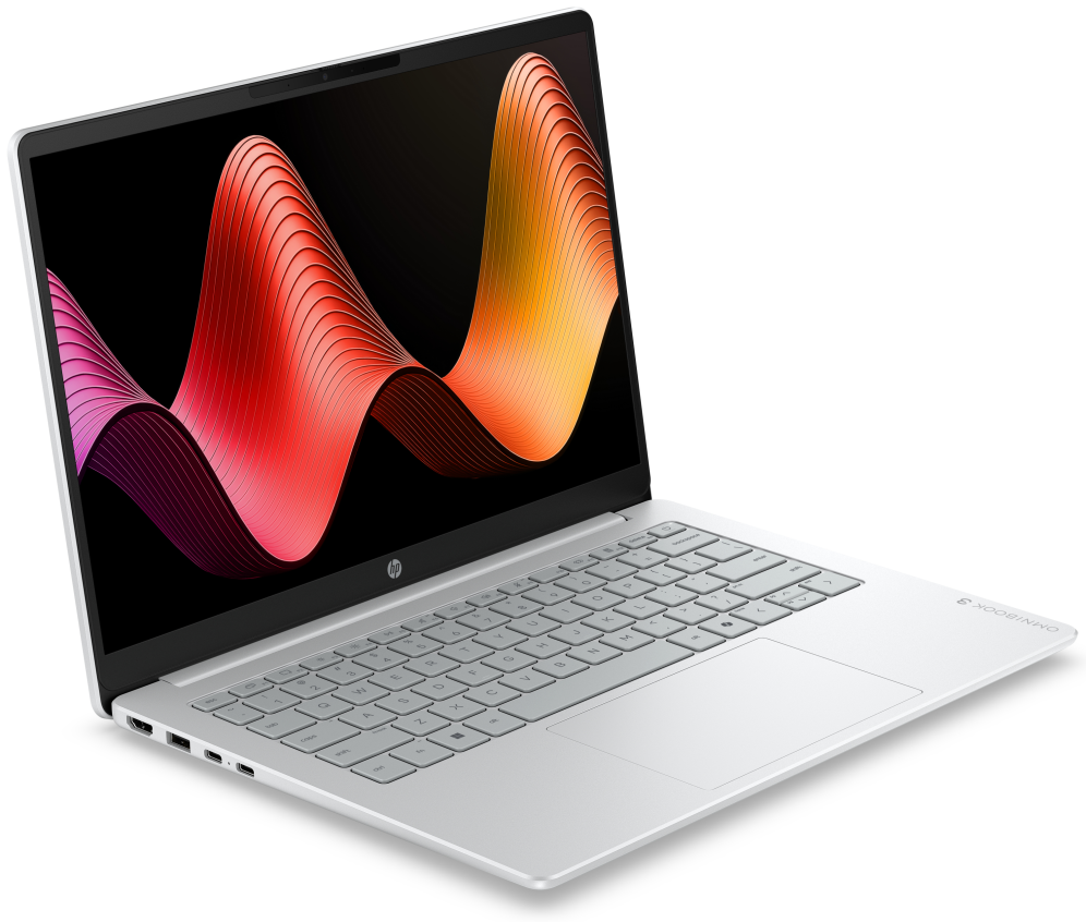 HP OmniBook 3 Laptop AI 14-ht0016nsx Intel Core Ultra 5 225U Portátil 35,6 cm (14") 2K 8 GB DDR5-SDRAM 512 GB SSD Wi-Fi 6 (802.11ax) FreeDOS AI PC Gris, Plata