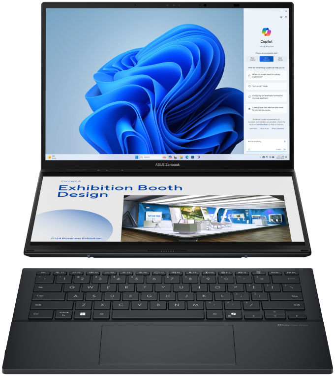 ASUS Zenbook Duo OLED UX8406CA-QL336W - Ordenador Portátil 14" WUXGA (Intel Core Ultra 7 255H, 32GB RAM, 1TB SSD, Arc 140T, Windows 11 Home) Gris Tintero - Teclado QWERTY español