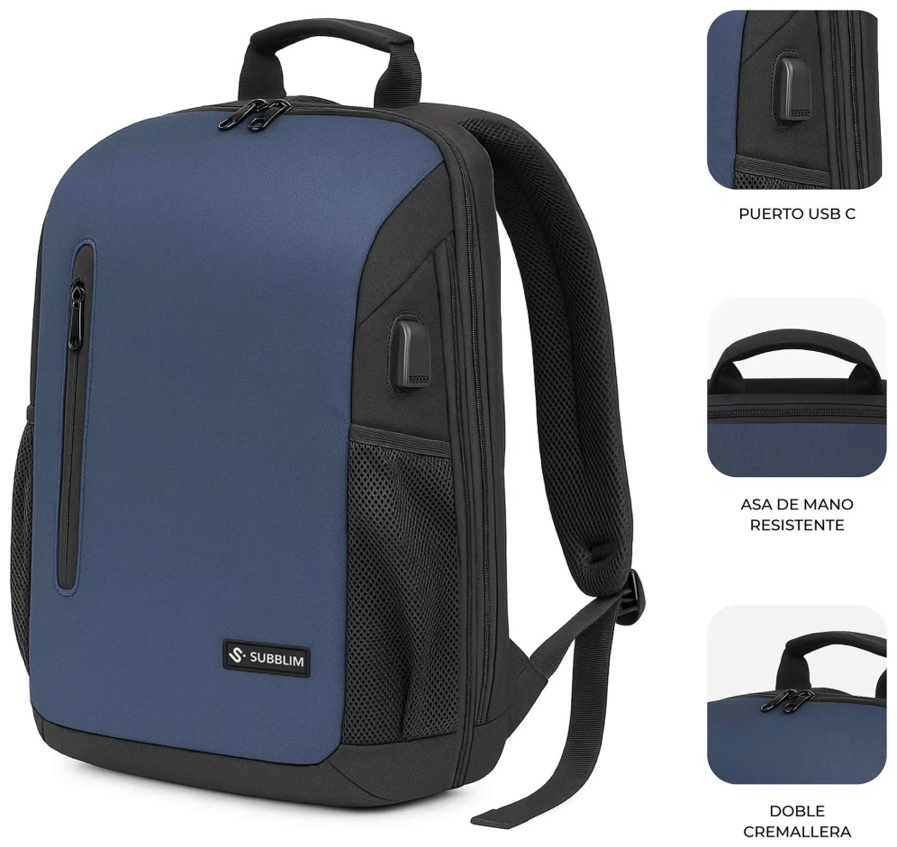 SUBBLIM Nomad Xpand Air Padding mochila City backpack Azul Poliéster reciclado