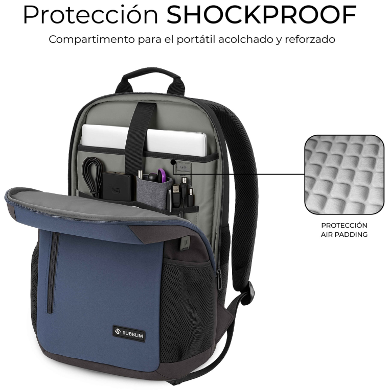 SUBBLIM Nomad Xpand Air Padding mochila City backpack Azul Poliéster reciclado