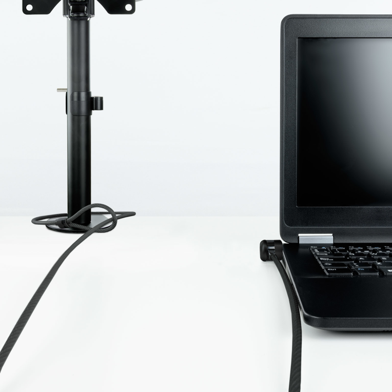 TooQ Cable de Seguridad con Llave para Portátiles 1.5 metros, Gris Oscuro