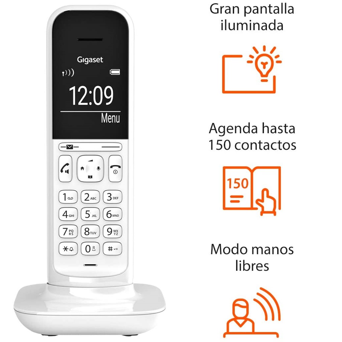 TELEFONO FIJO INALAMBRICO GIGASET CL390 BLANCO