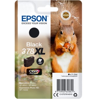 CARTUCHO TINTA EPSON C13T37914010 SINGLEPACK NEGRO 378XL CLARIA PHOTO HD INK ARDILLA