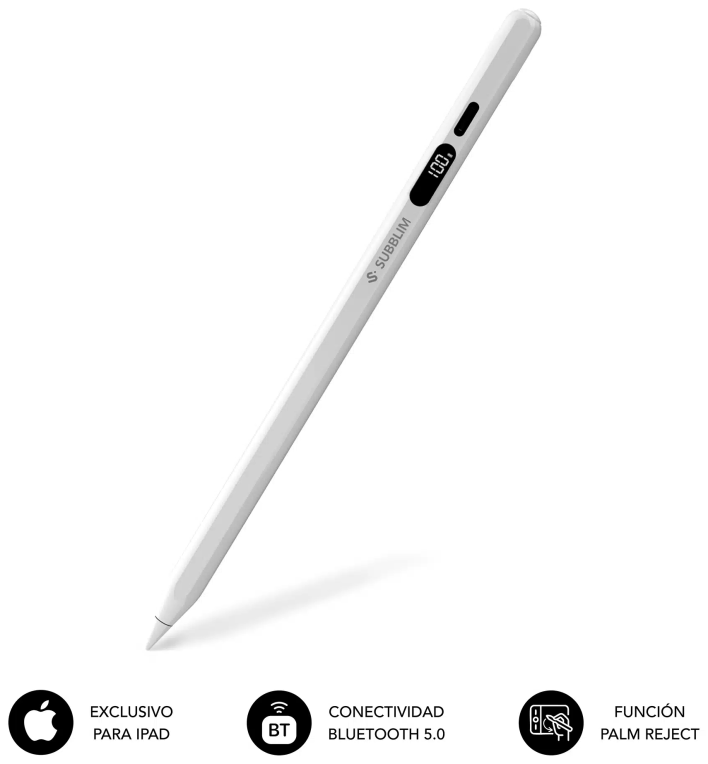 SUBBLIM NoteFlow StylusPen para iPad Pantalla Batería Li-Po USB-C Carga Palm Rejection