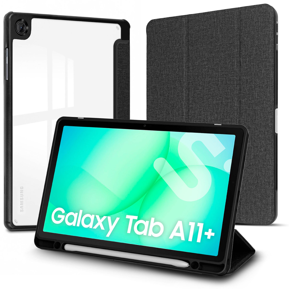 SUBBLIM Funda Tablet Shock Case Samsung Tab A11+ Negro 11" SmartCover magnético SlotPen