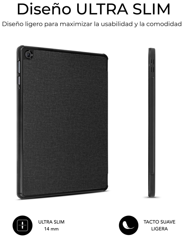 SUBBLIM Funda Tablet Shock Case Compatible con Lenovo Tab 2025 Negro 10,1" SmartCover