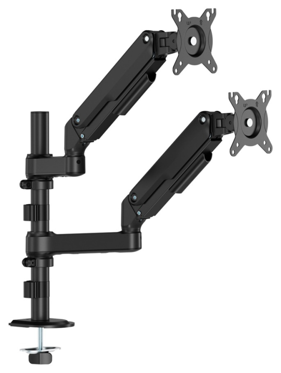 AISENS Soporte de Mesa Eco Contrapeso Giratorio e Inclinable Para Monitor/TV 9kg (3 Pivotes, 2 Brazos) de 17-32", Negro