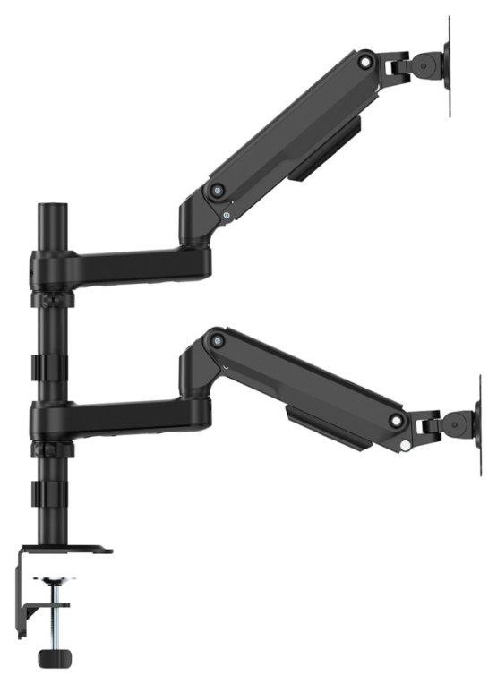 AISENS Soporte de Mesa Eco Contrapeso Giratorio e Inclinable Para Monitor/TV 9kg (3 Pivotes, 2 Brazos) de 17-32", Negro