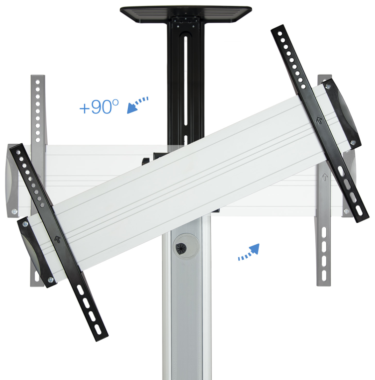 TooQ FS1870M-B soporte para pantalla de señalización 94 cm (37") Negro, Plata