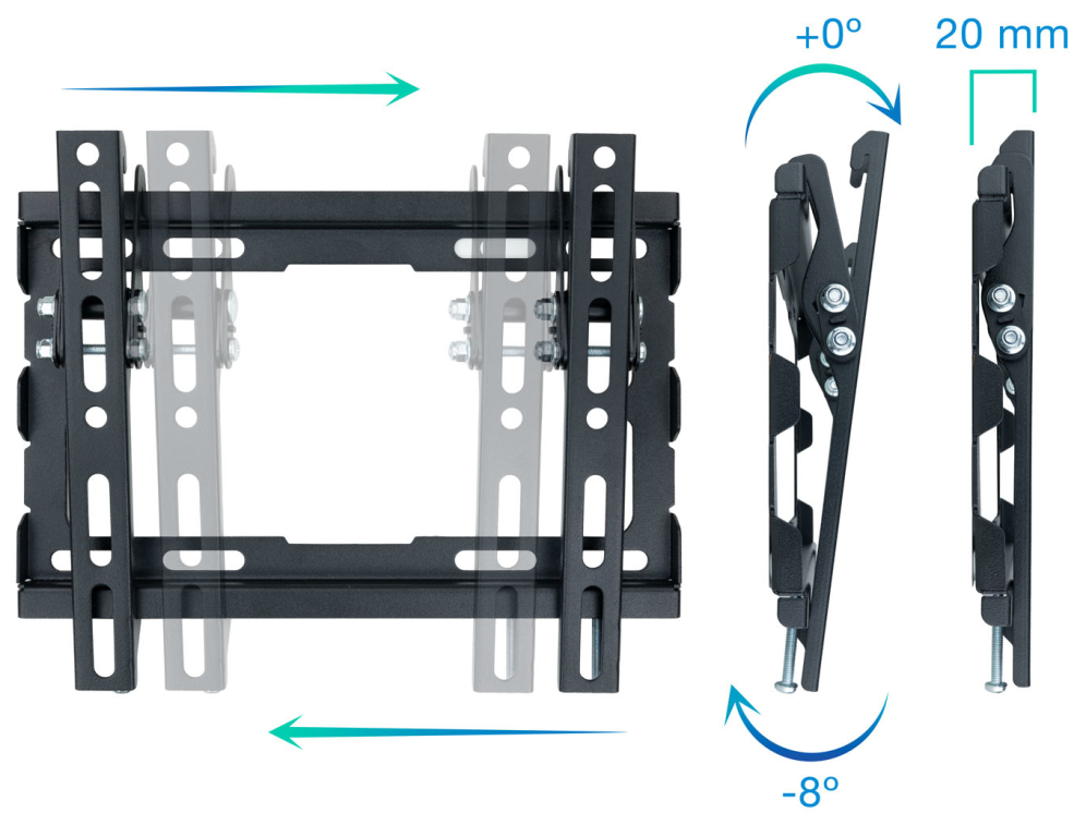 TooQ LP1044T-B soporte para TV 109,2 cm (43") Negro