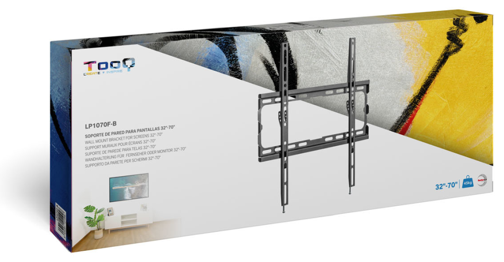 TooQ LP1070F-B soporte para TV 177,8 cm (70") Negro