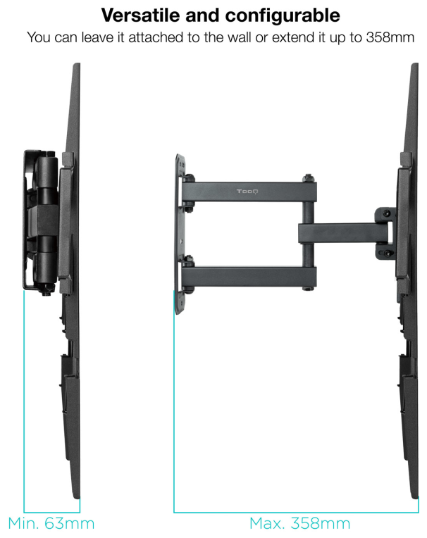 TooQ Soporte de pared para pantallas 32”- 55”
