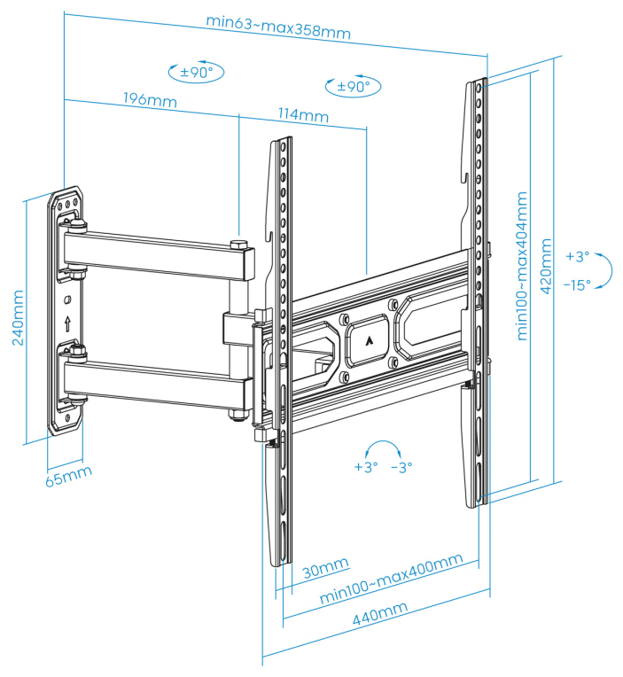TooQ Soporte de pared para pantallas 32”- 55”