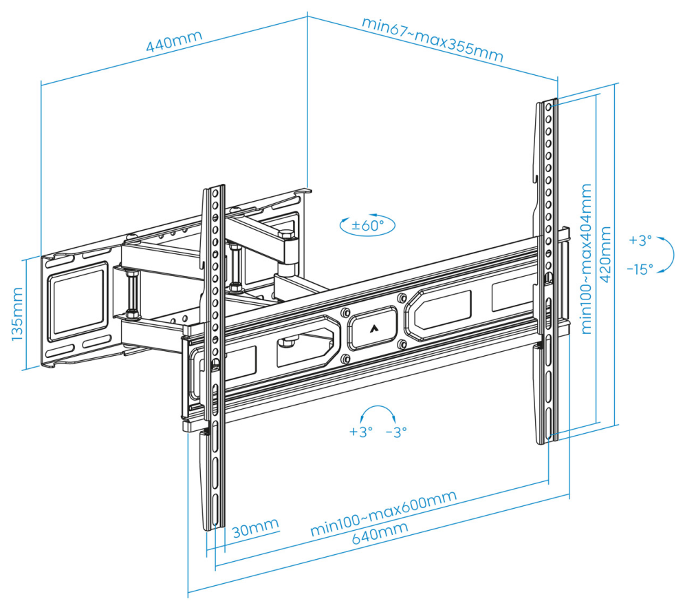 TooQ Soporte de pared para pantallas 37”- 80”