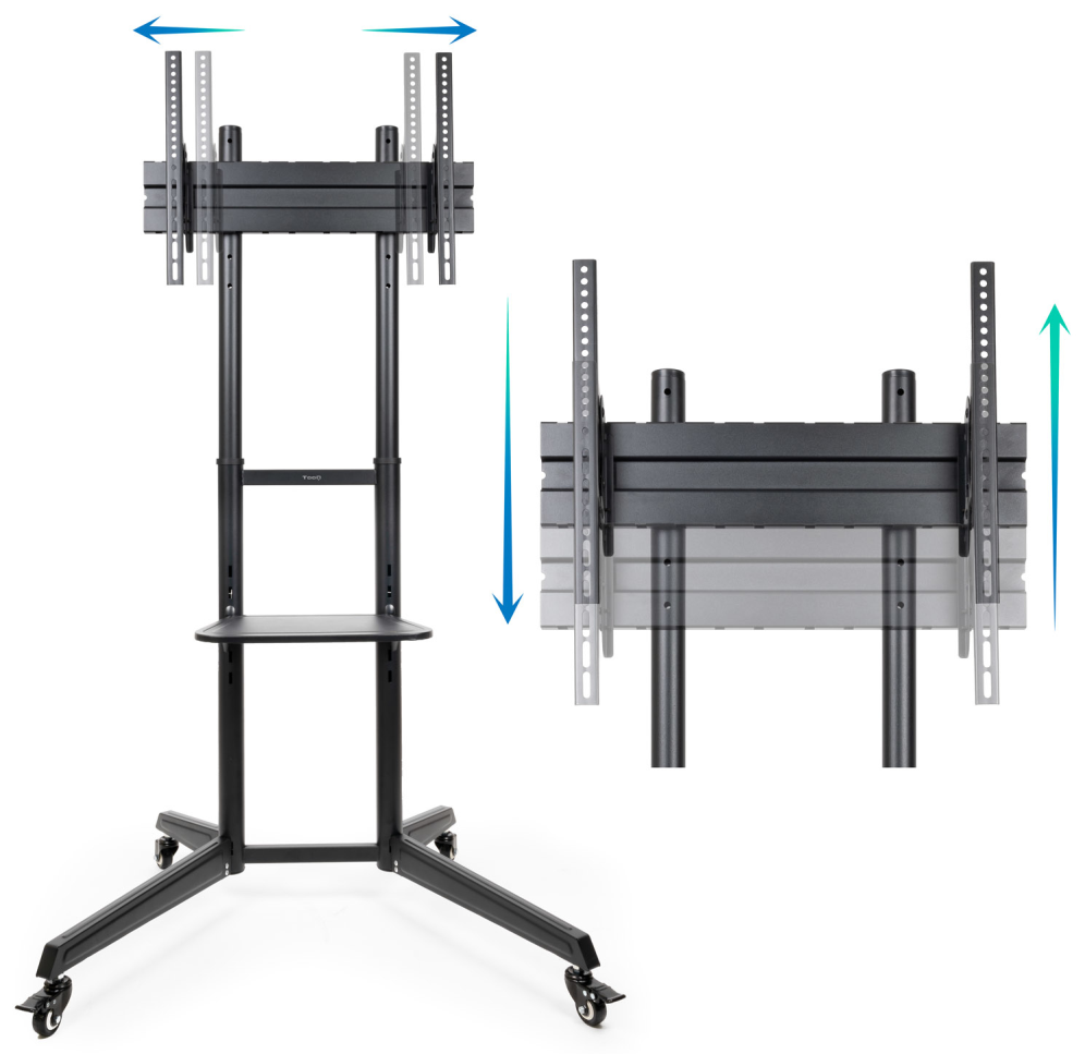 TooQ RAMSÉS Soporte de Suelo con Ruedas para Pantallas 37"- 70", Negro