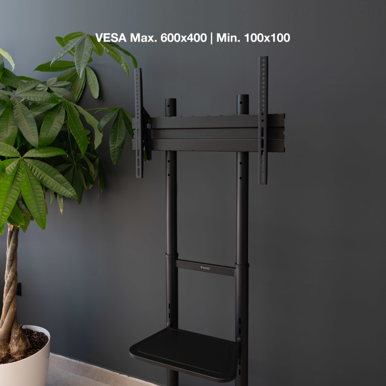 TooQ RAMSÉS Soporte de Suelo con Ruedas para Pantallas 37"- 70", Negro