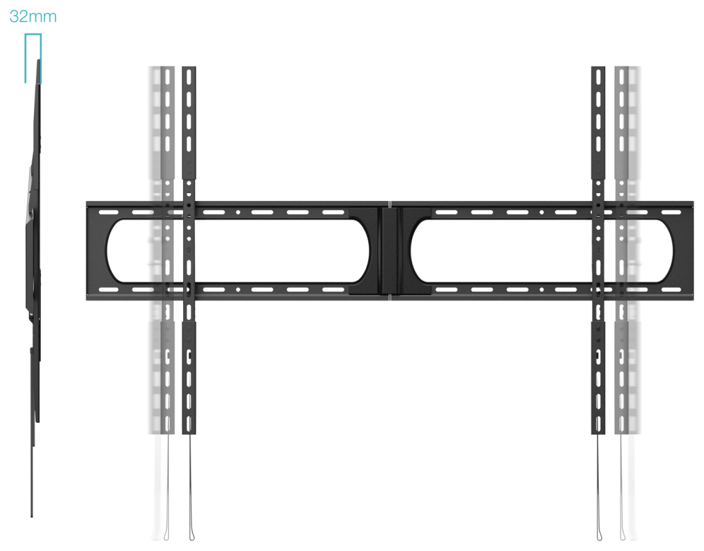 TooQ Soporte Fijo de Pared para Pantallas 37”-140”, Negro