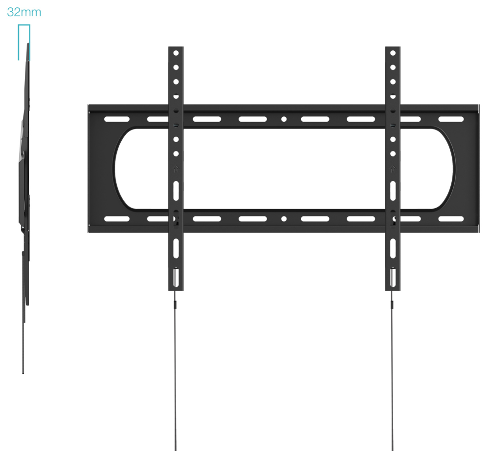 TooQ Soporte Fijo de Pared para Pantallas 37”-140”, Negro