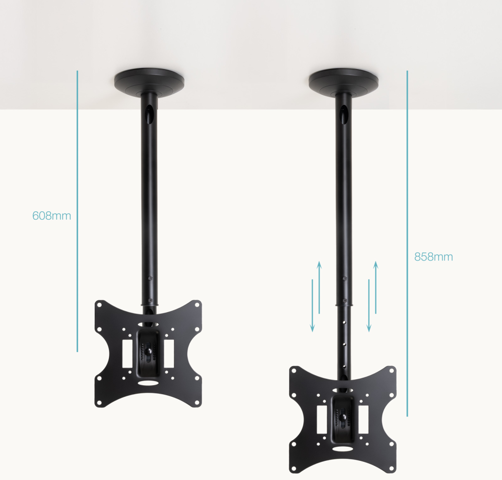 TooQ Soporte de Techo para pantallas 23”-42”, Negro