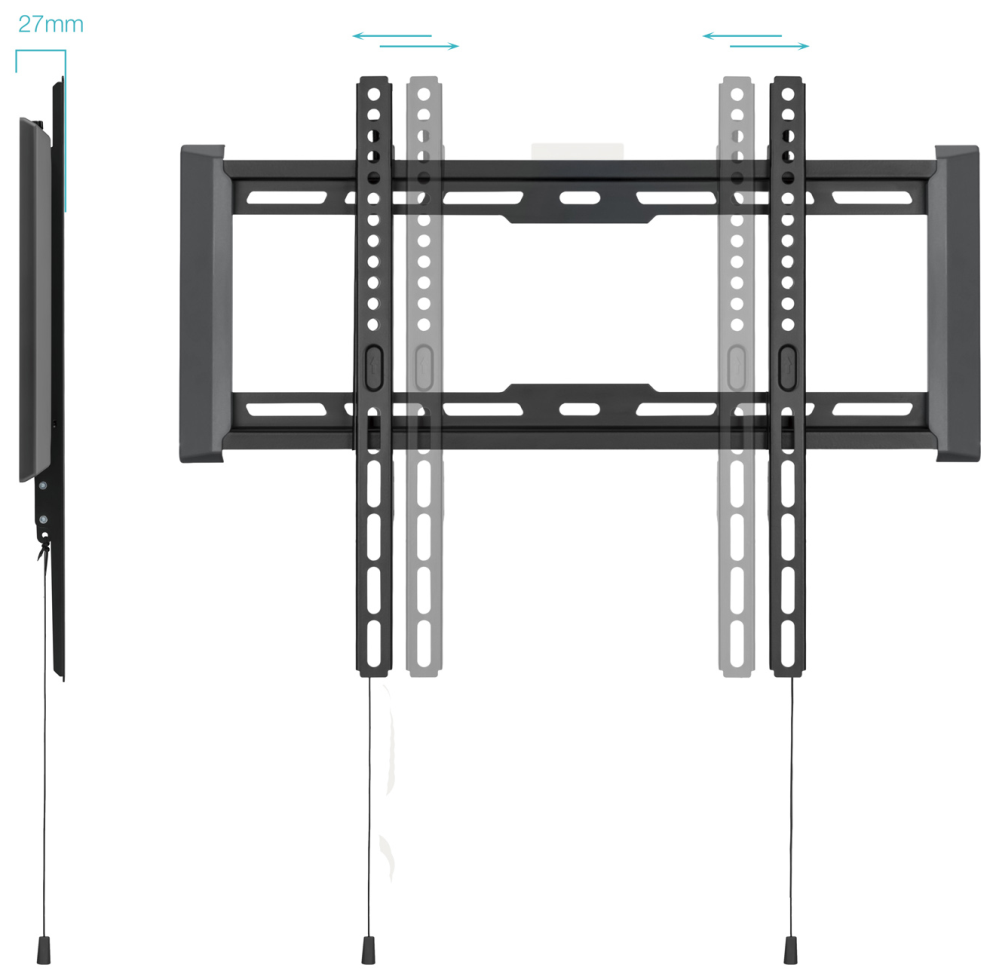 TooQ Soporte Fijo de pared para pantallas 32"- 70", Negro
