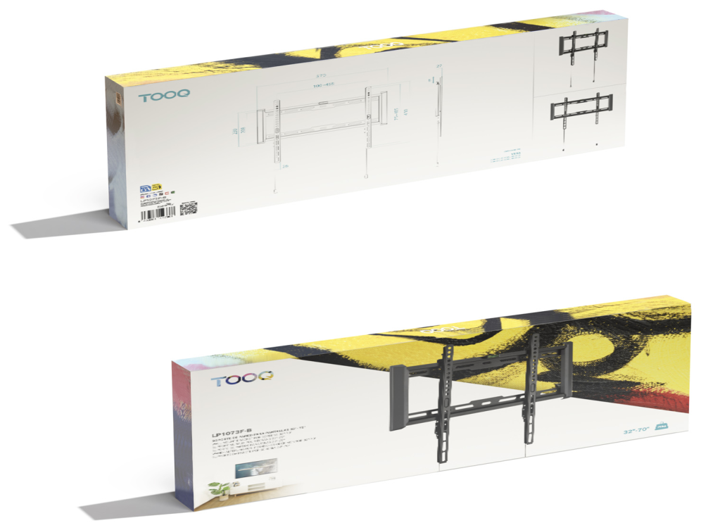 TooQ Soporte Fijo de pared para pantallas 32"- 70", Negro