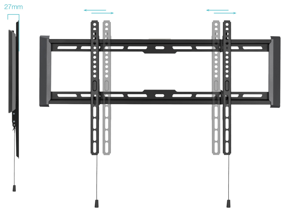 TooQ Soporte Fijo de pared para pantallas 37"- 80", Negro