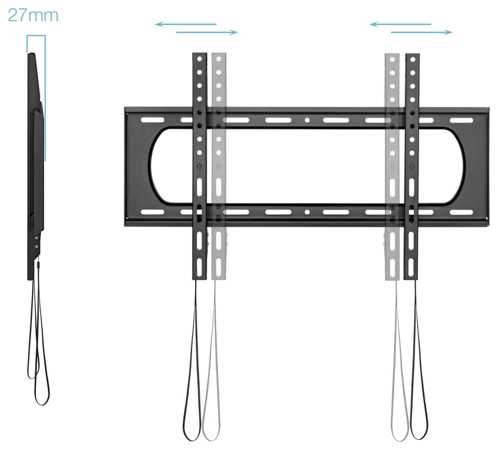 TooQ Soporte Fijo de pared para pantallas 37"- 80", Negro