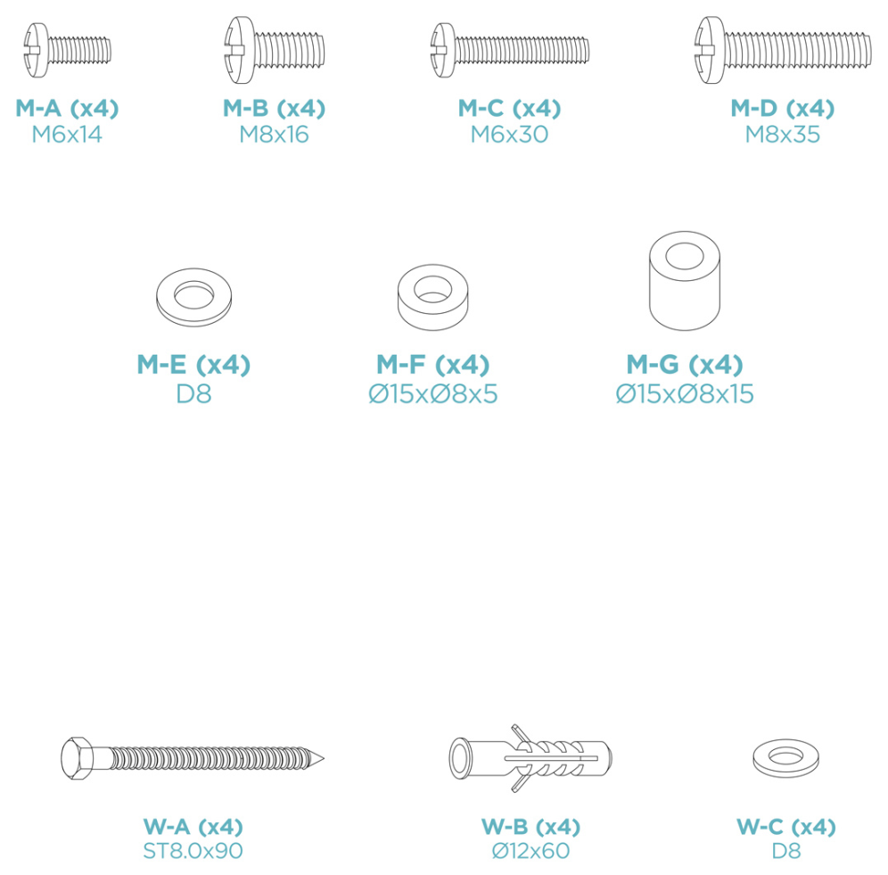 TooQ Soporte de Techo Extensible para Pantallas 50"-100", Negro