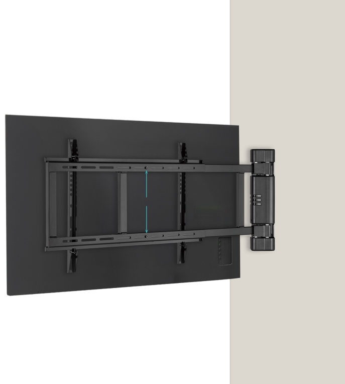 TooQ Soporte de pared Con regulación eléctrica para pantallas de 32” – 75”, Negro