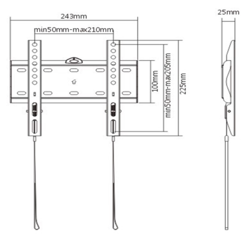 Gembird WM-42F-01 soporte para TV 106,7 cm (42") Negro