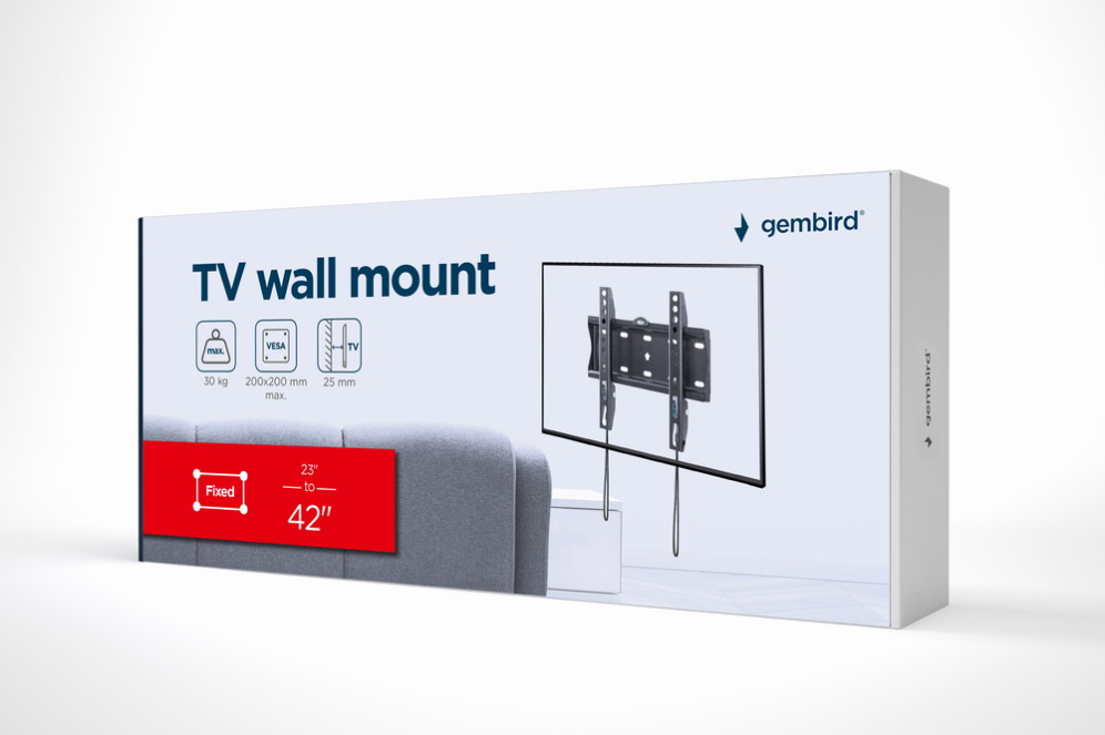 Gembird WM-42F-01 soporte para TV 106,7 cm (42") Negro