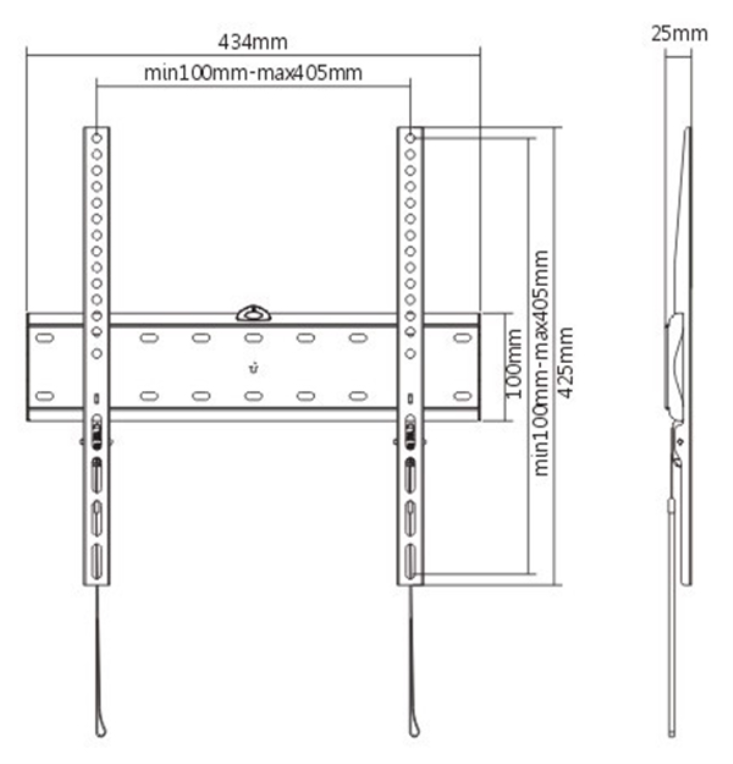 Gembird WM-55F-02 soporte para TV 139,7 cm (55") Negro