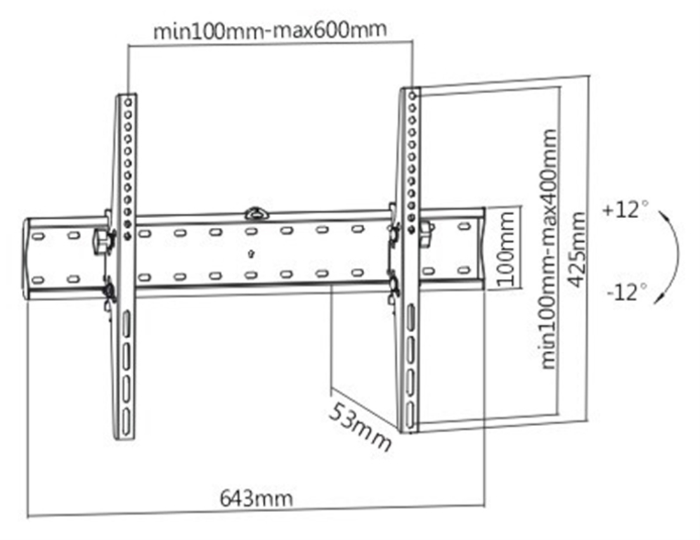 Gembird WM-70T-02 soporte para TV 177,8 cm (70") Negro