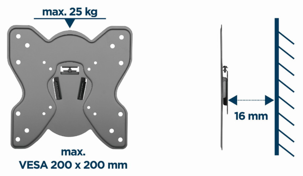 Gembird WM-42F-03 soporte para TV 106,7 cm (42") Negro