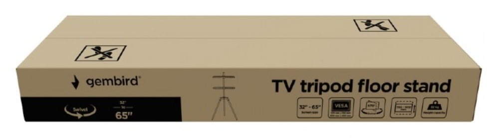 Gembird TVS-65S-01 soporte para TV 165,1 cm (65") Negro, Madera