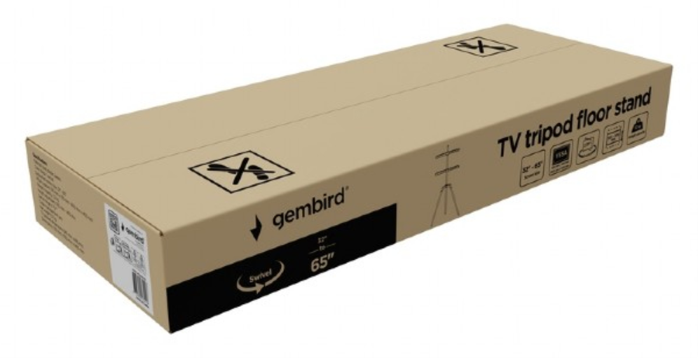 Gembird TVS-65S-01 soporte para TV 165,1 cm (65") Negro, Madera