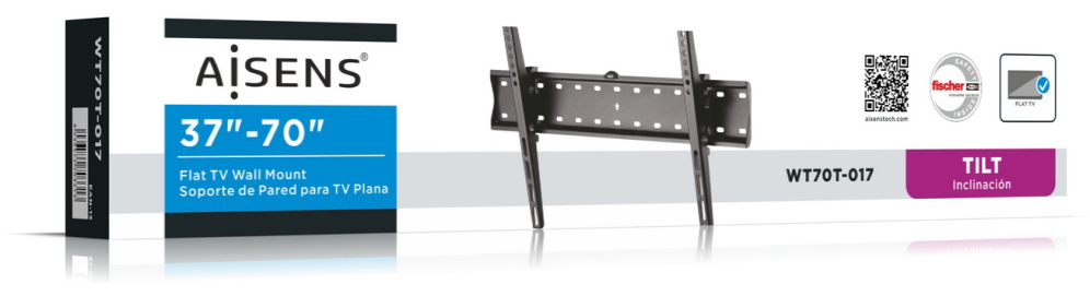 AISENS WT70T-017 soporte para TV 177,8 cm (70") Negro