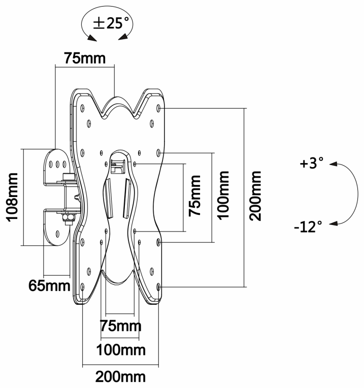 AISENS WT42TS-005 soporte para TV 106,7 cm (42") Negro