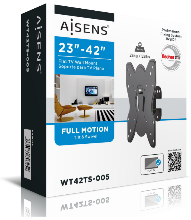 AISENS WT42TS-005 soporte para TV 106,7 cm (42") Negro
