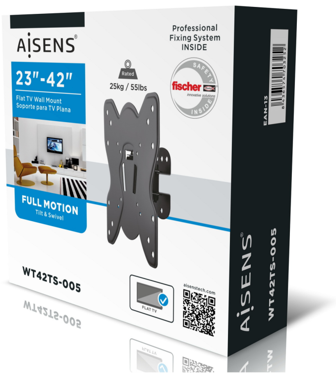 AISENS WT42TS-005 soporte para TV 106,7 cm (42") Negro
