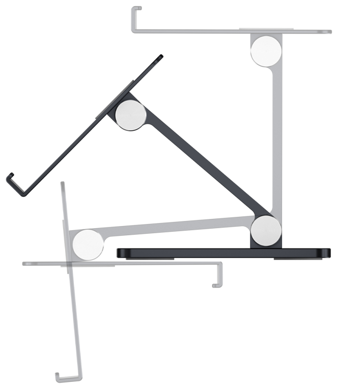 AISENS Soporte de Sobremesa Tamaño XXL Ajustable (2 Pivotes) para Movil / Tablet, Gris