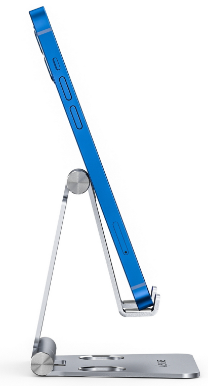 AISENS Soporte De Sobremesa Tamaño M Ajustable (2 Pivotes) Para Movil / Tablet, Plata