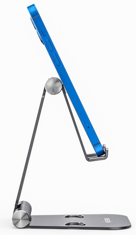 AISENS Soporte De Sobremesa Tamaño XL Ajustable (2 Pivotes) Para Movil / Tablet, Gris