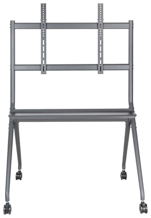 AISENS Soporte De Suelo Pro Con Rueda, 1 Bandeja Para Pantalla Interactiva/TV 120kg De 50-86, Negro