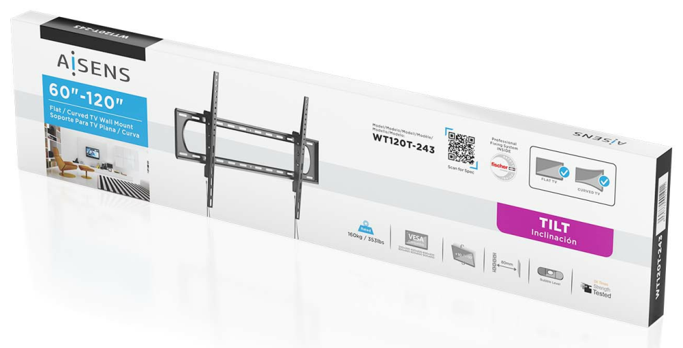 AISENS WT120T-243 soporte para TV 3,05 m (120")