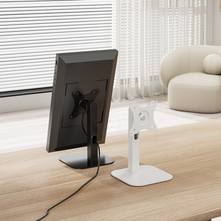 AISENS Soporte de Mesa Eco Giratorio e Inclinable Para Monitor/POS 2.5kg de 10"-24", Negro