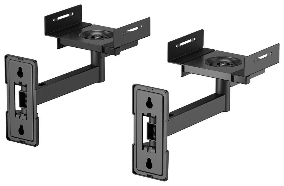 AISENS Soporte Universal De Pared Giratorio E Inclinable Para Altavoces, Negro