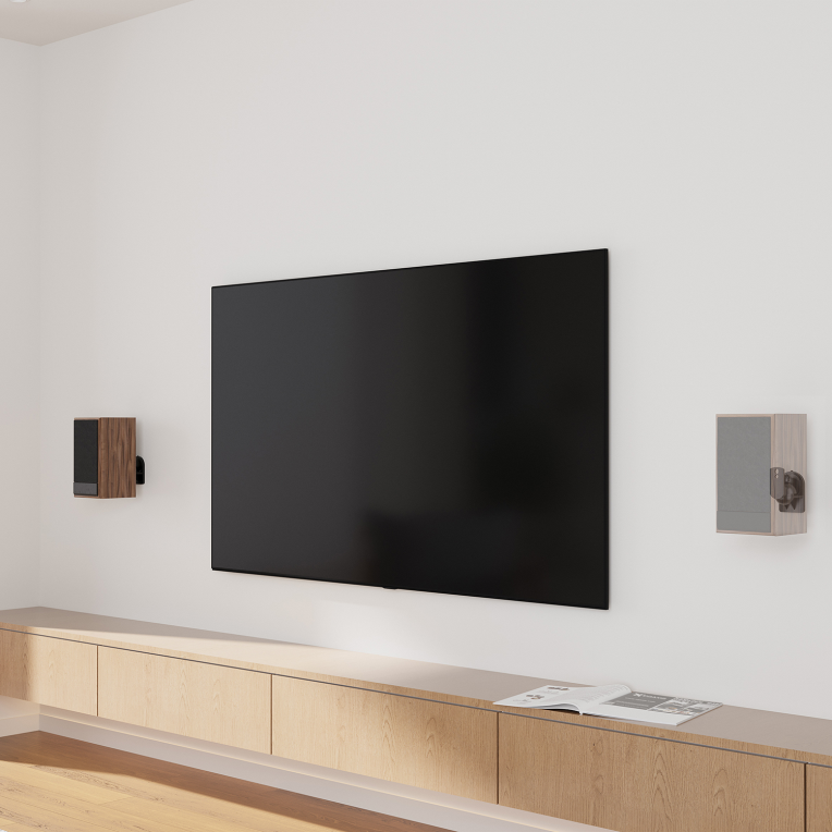 AISENS Soporte Universal De Pared Giratorio E Inclinable Para Altavoces, Negro
