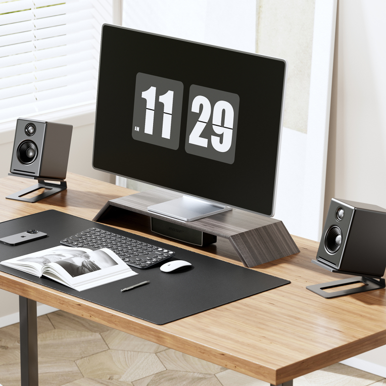 AISENS Soporte Universal De Sobremesa Para Altavoces, Negro